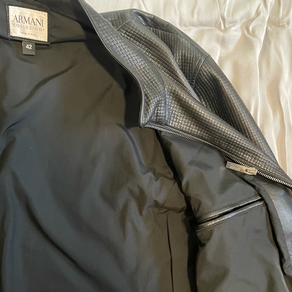 ARMANI (Collezioni) Black Leather Jacket (USA: 42) - Picture 4 of 4